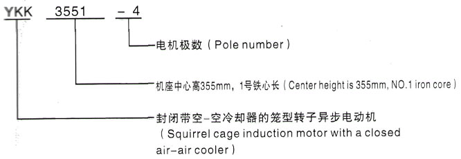 YKK系列(H355-1000)高压YJTG-315L2-2A/200KW三相异步电机西安泰富西玛电机型号说明